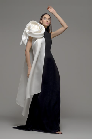 Feathered Evening Gown