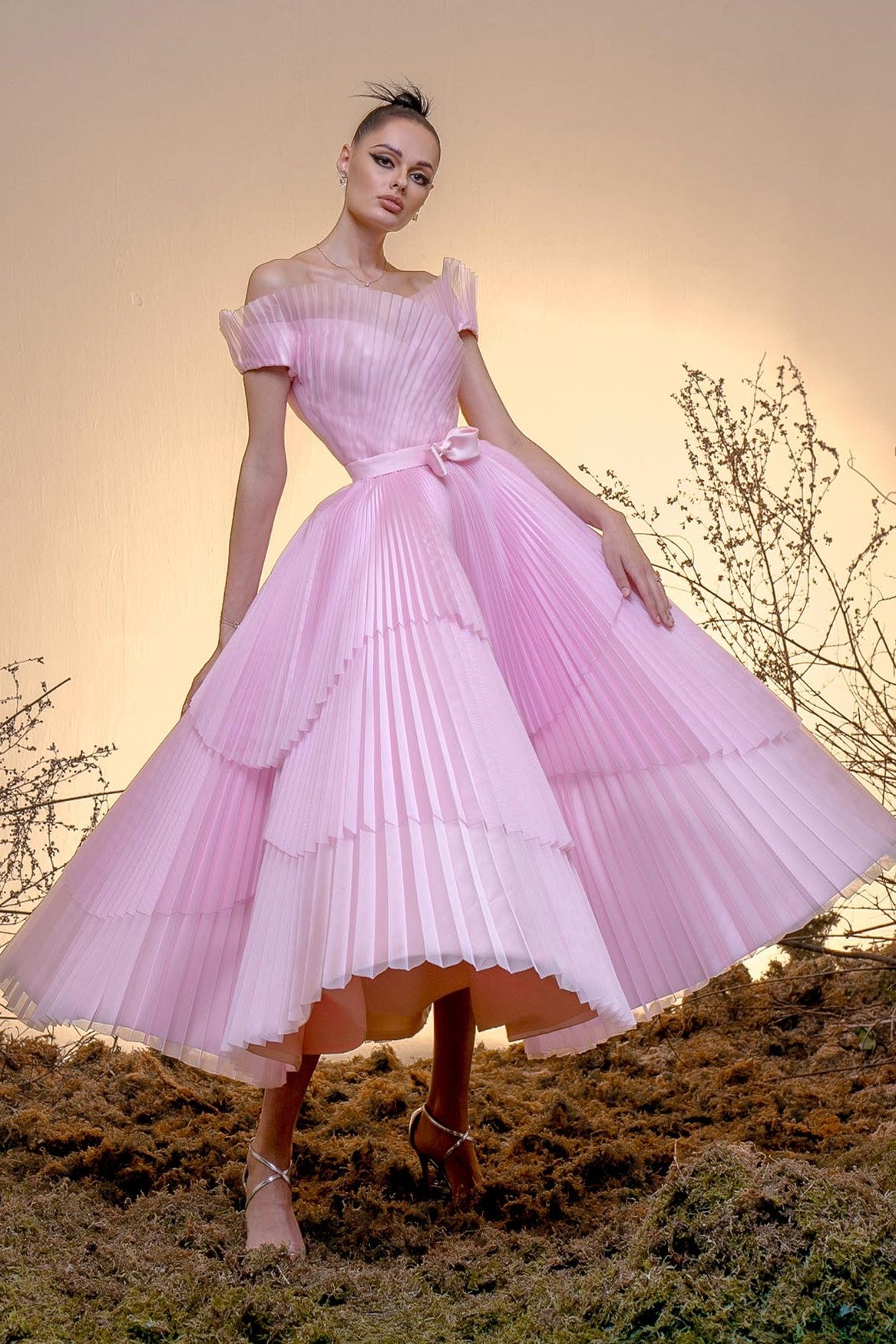 Matte Organza and Silk Gazar Dress