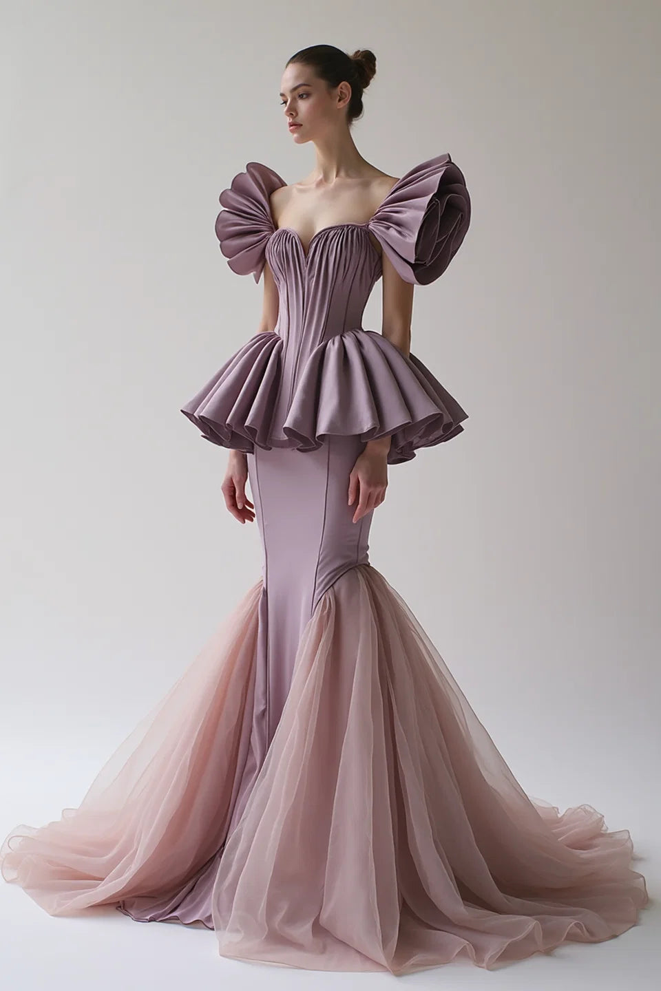 Flared Peplum Gown