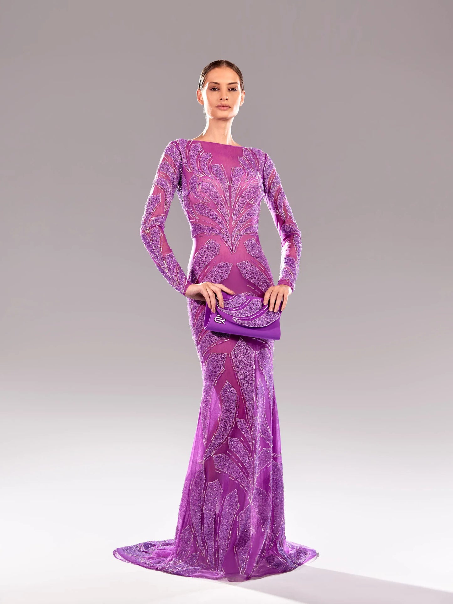 Beaded Crystal Mermaid Gown