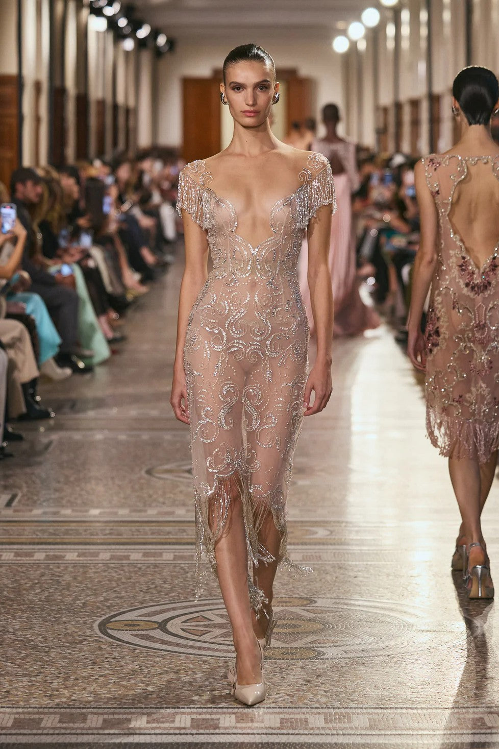 Sculpt Sheer Midi Dress