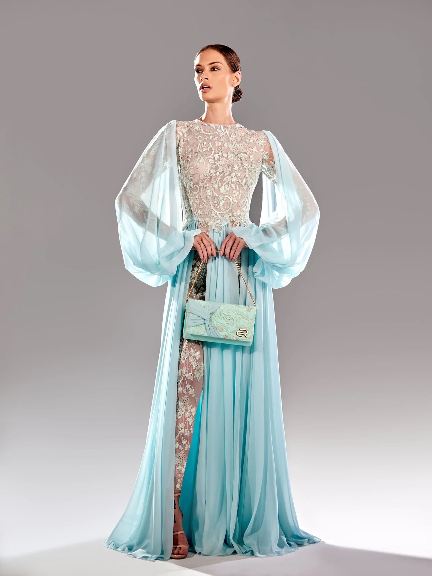 Puff Sleeve Embroidered Dress