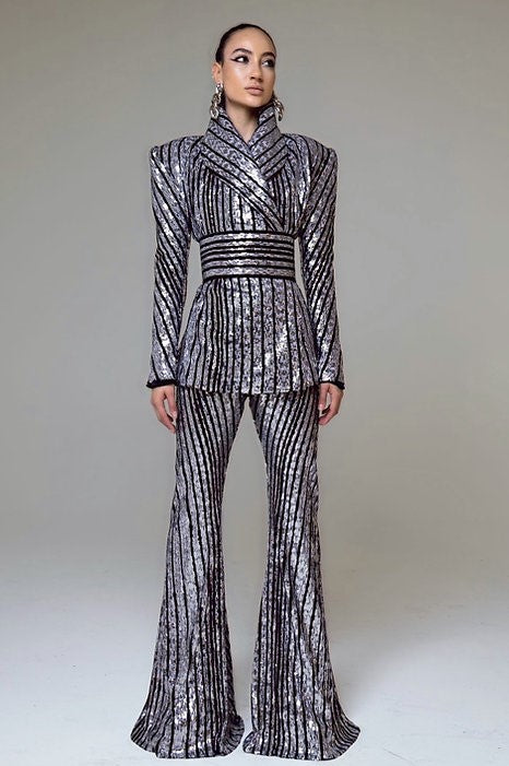 Striped Power Suit