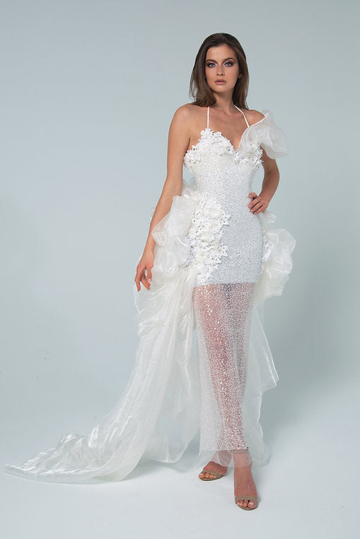 White Cloud Floral Gown