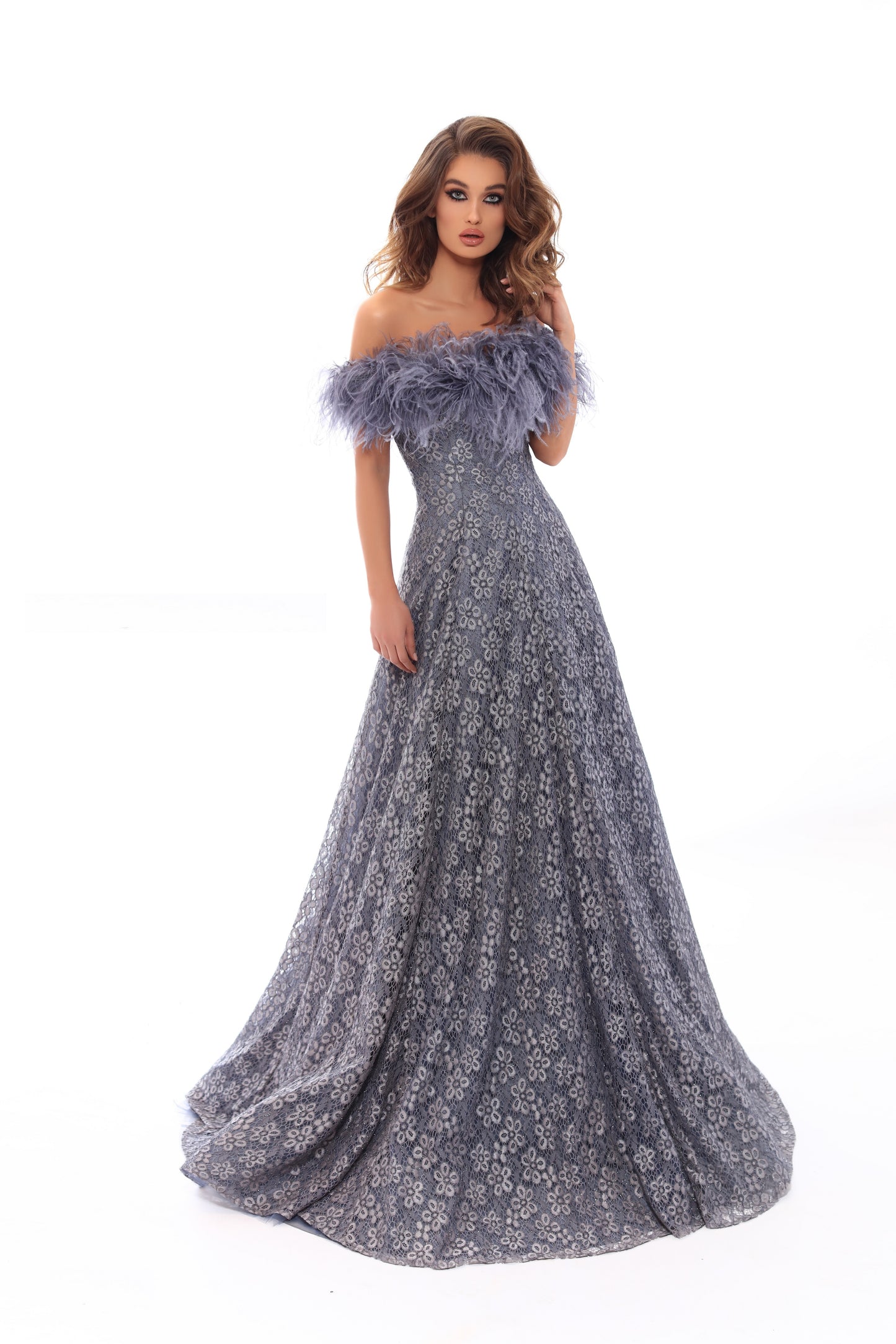 Lace Off Shoulder Moons Gown