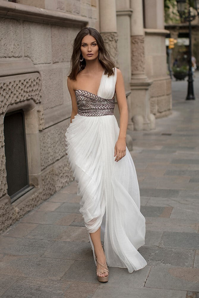 Helen Embellished One Shoulder Gown