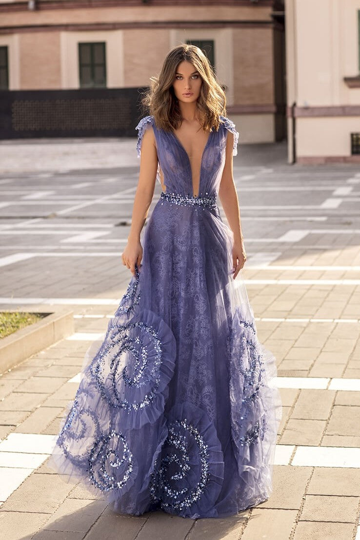 Embellished Lace Gown