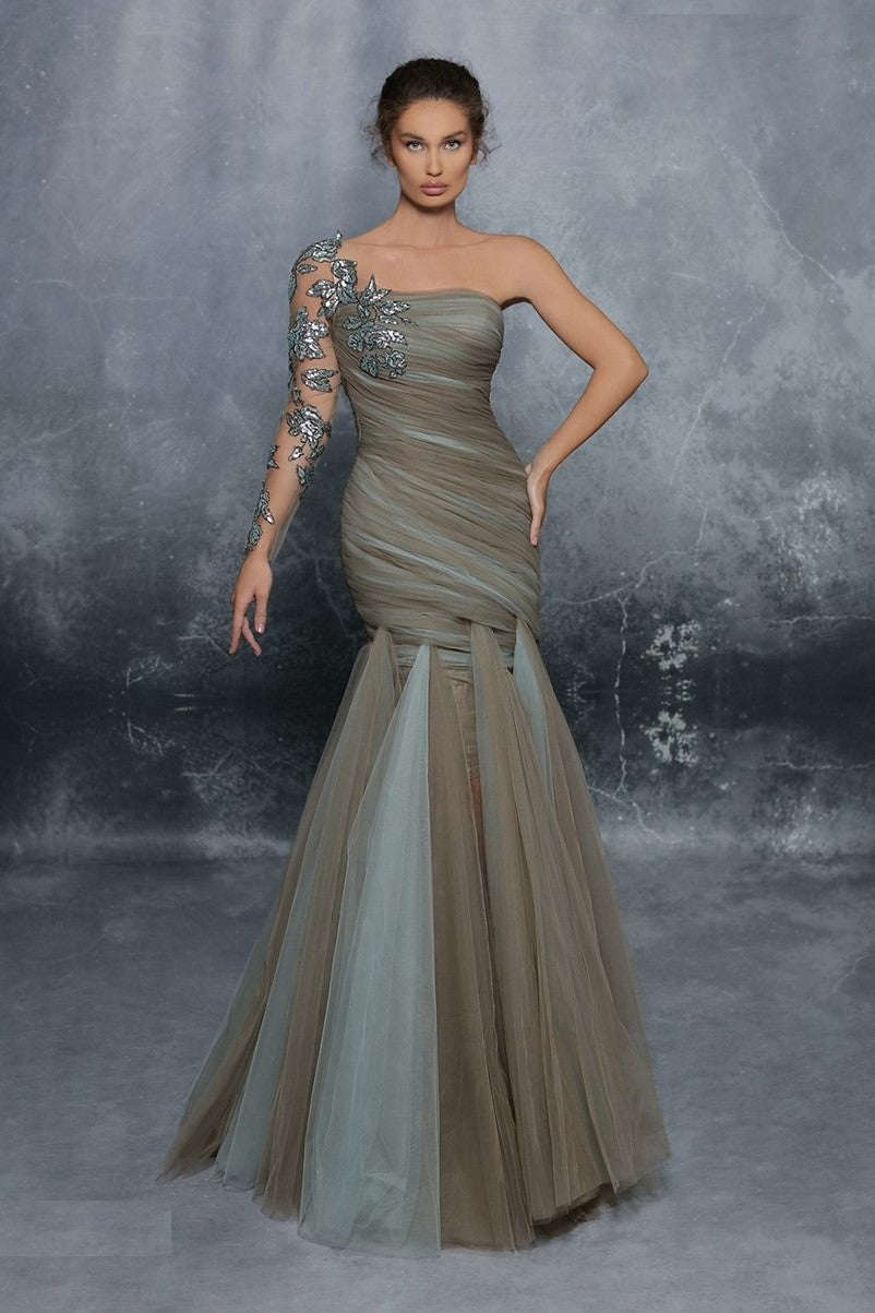 Bract One Shoulder Gown