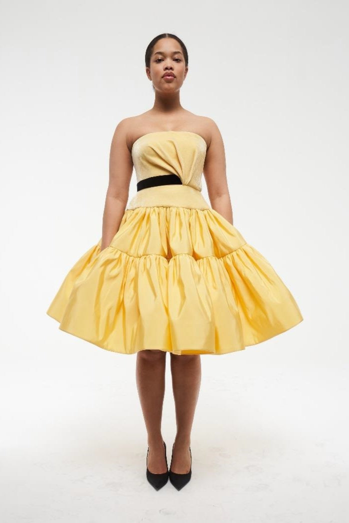 Strapless Belted Cocktail Dress