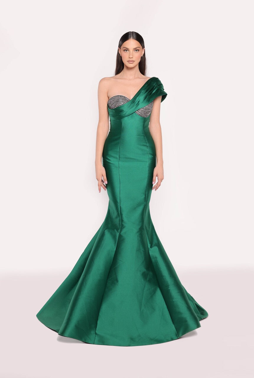 Louisa Taffeta Flared Gown