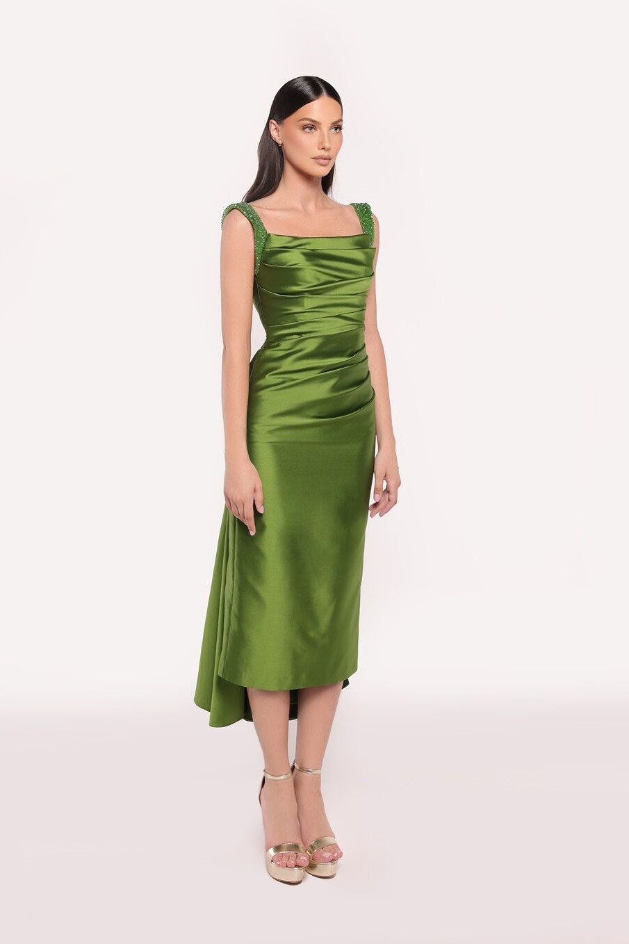 Amelia Taffeta Midi Dress