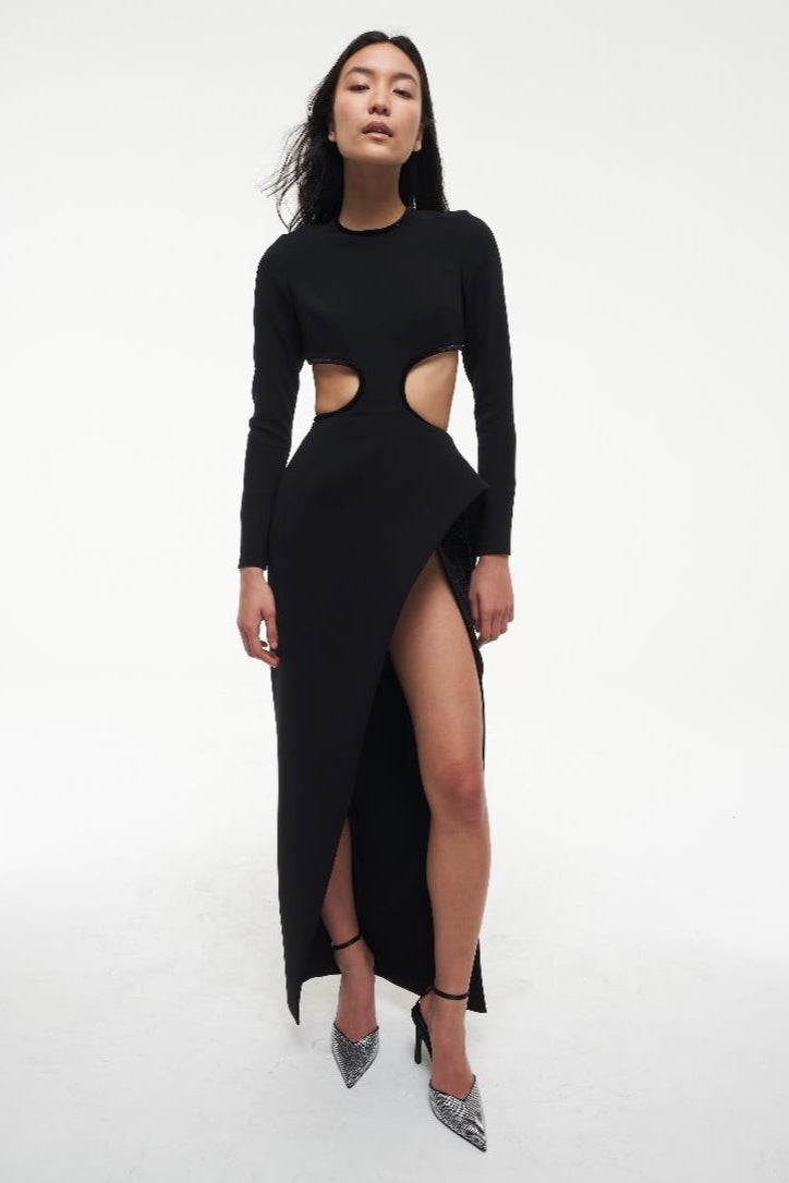 Long Sleeve with Side Cut Outs Gown