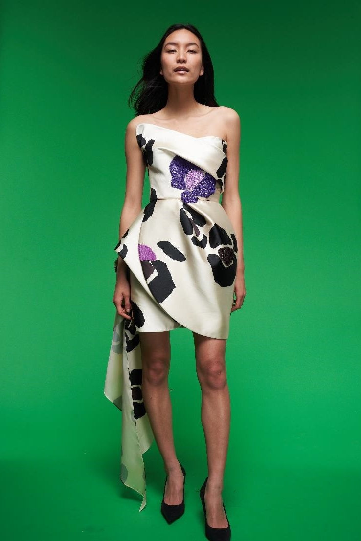 Abstract Printed Cocktail Dress