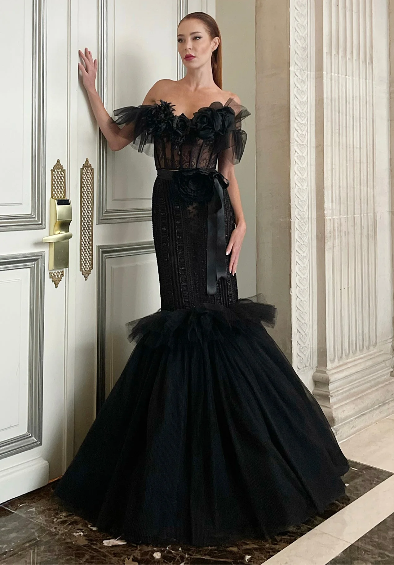 Off Shoulder Trumpet Gown