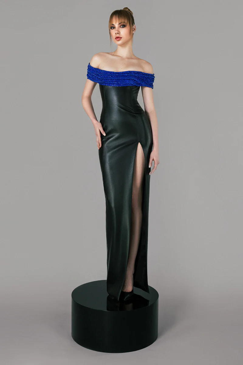 Leather Gown with Chain Mail Detail
