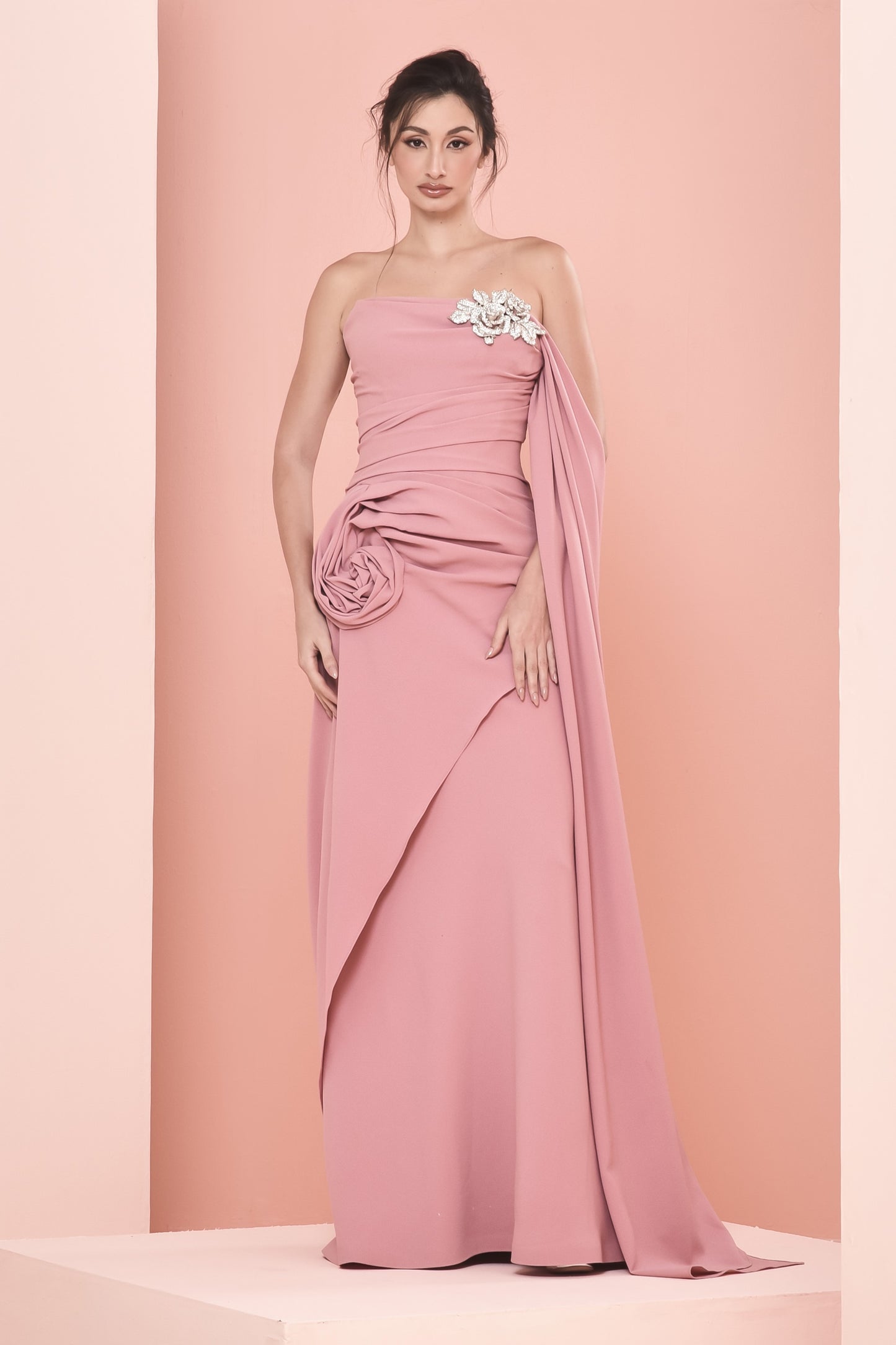 Crepe Hand-Draped Gown