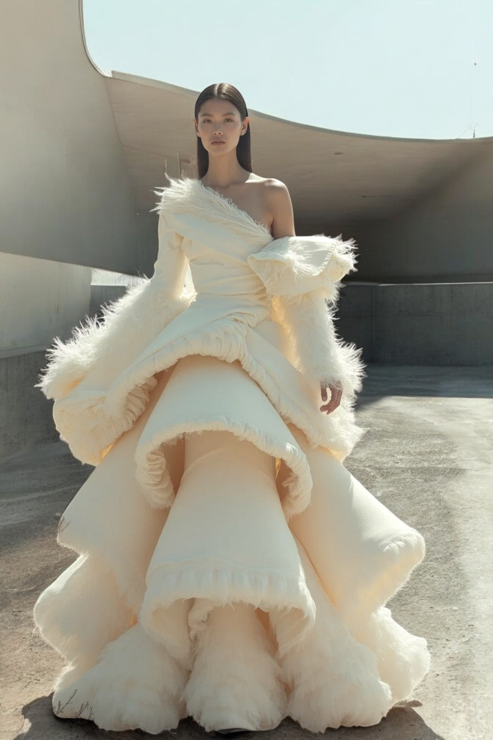 Feather Detail Theresa Gown