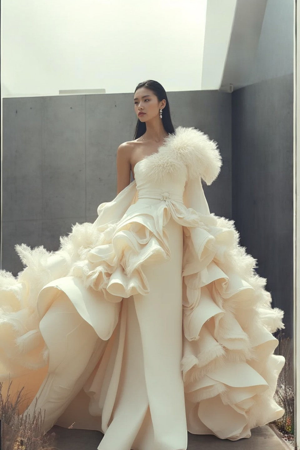 Oversized Train Gown