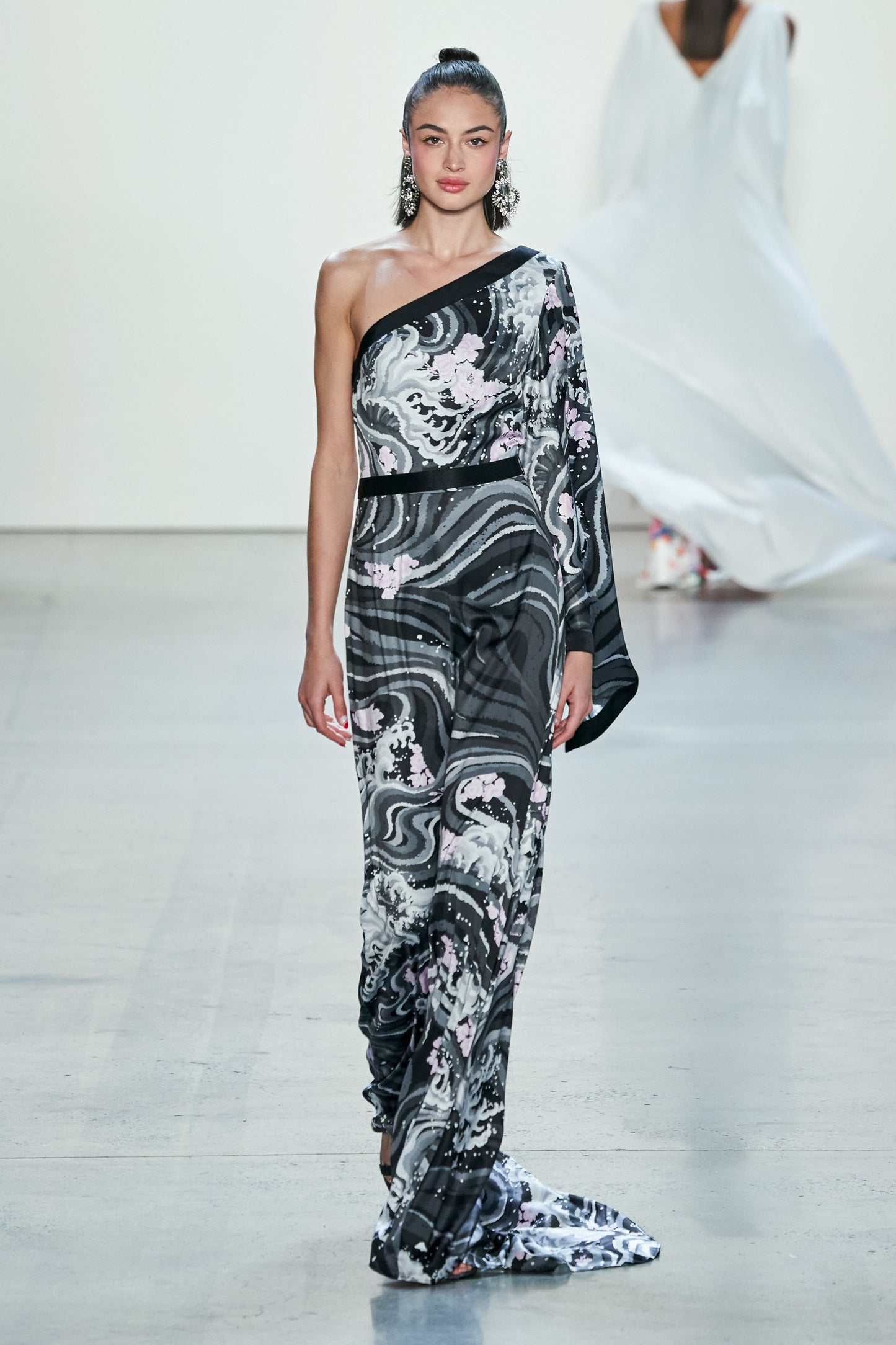 One Shoulder Motif Gown