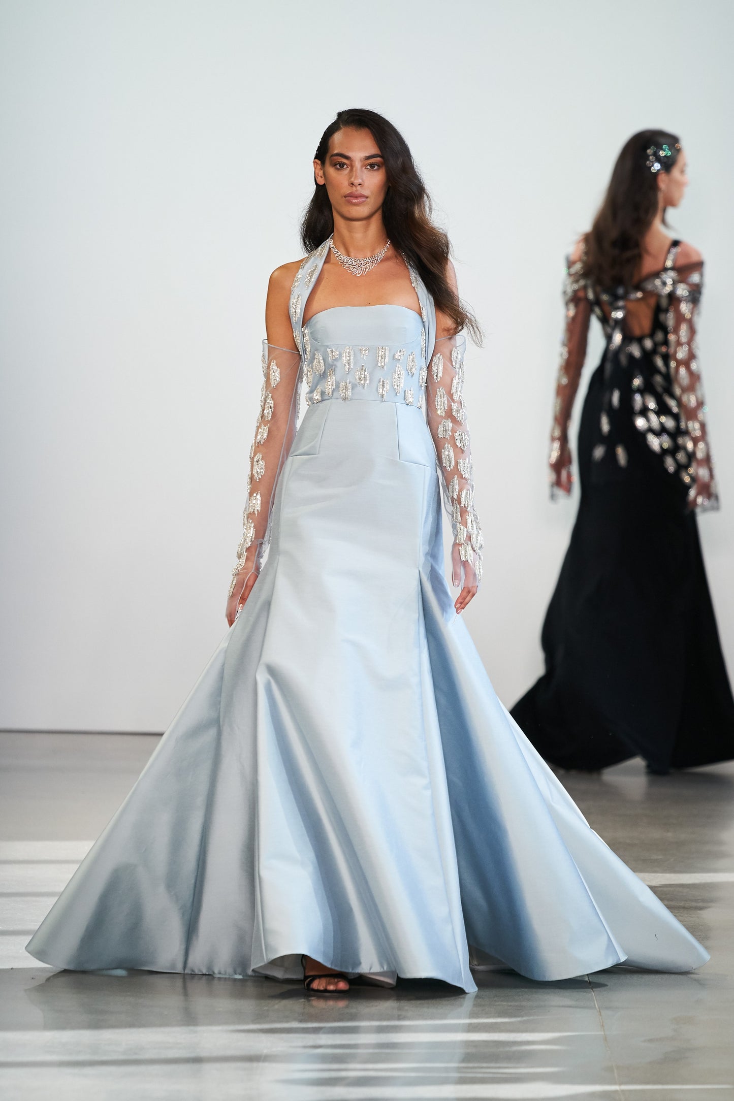 Light Blue Embellished Ball Gown