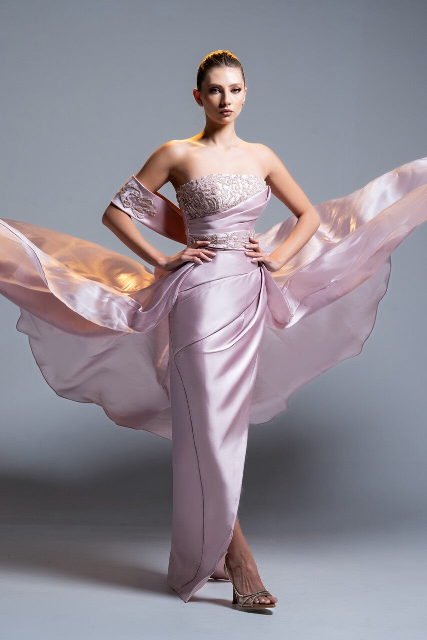 Mikado Embroidered Gown