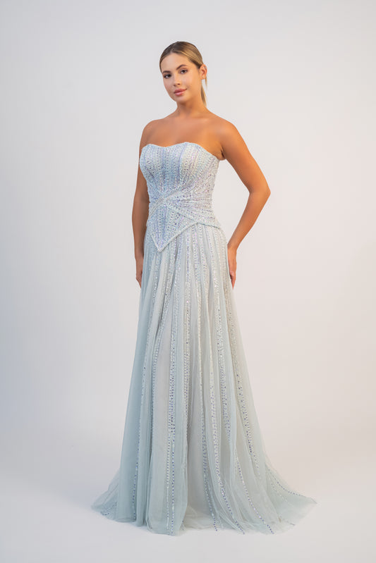 Strapless A-Line Gown
