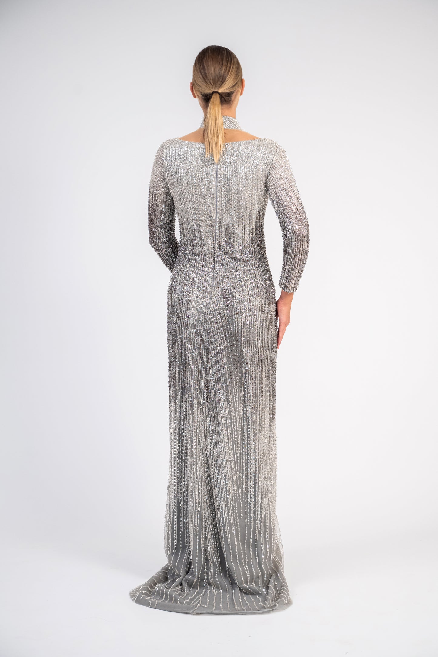 Long Sleeve Ombre Gown