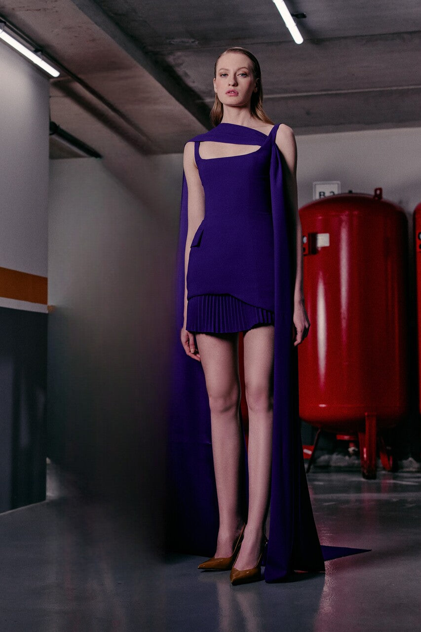 Asymmetrical Hi-Low Shawl Dress