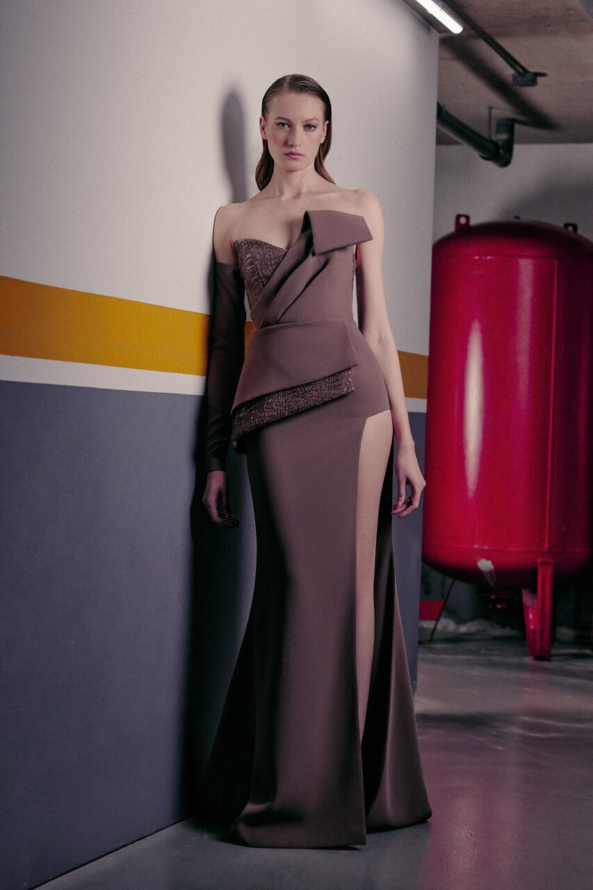 Structured Strapless Gown