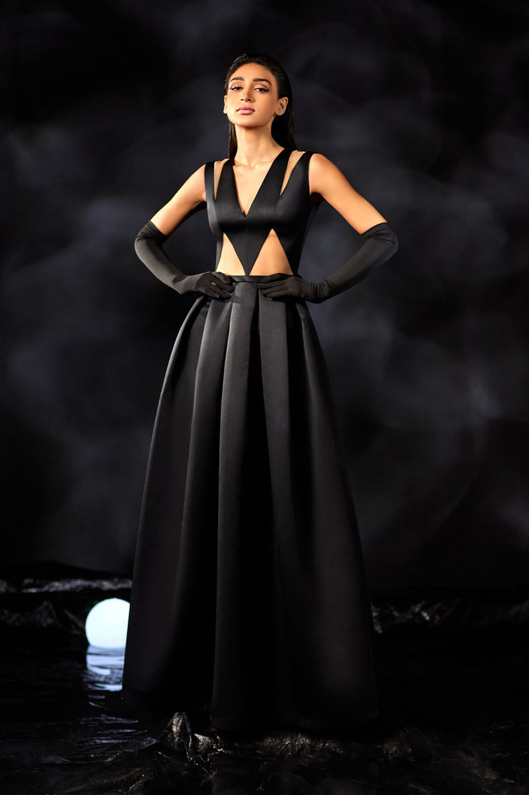 Satin Multi-Cut Gown