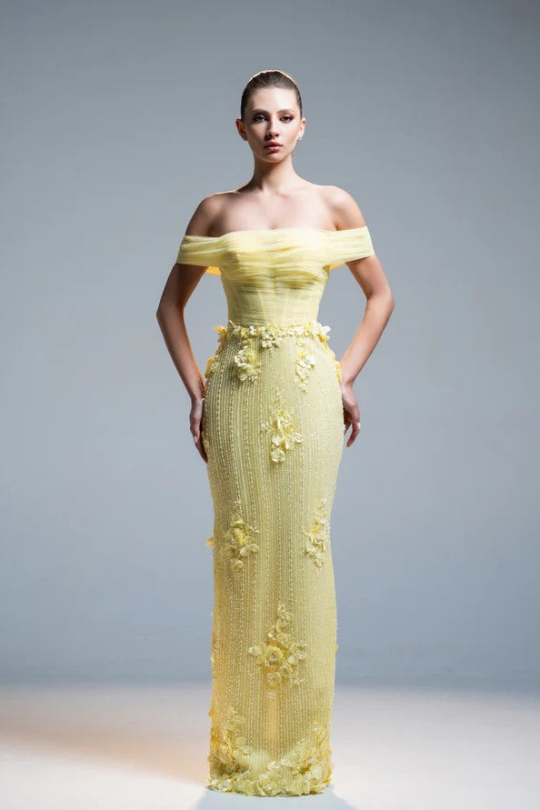 Floral Embroidery Gown