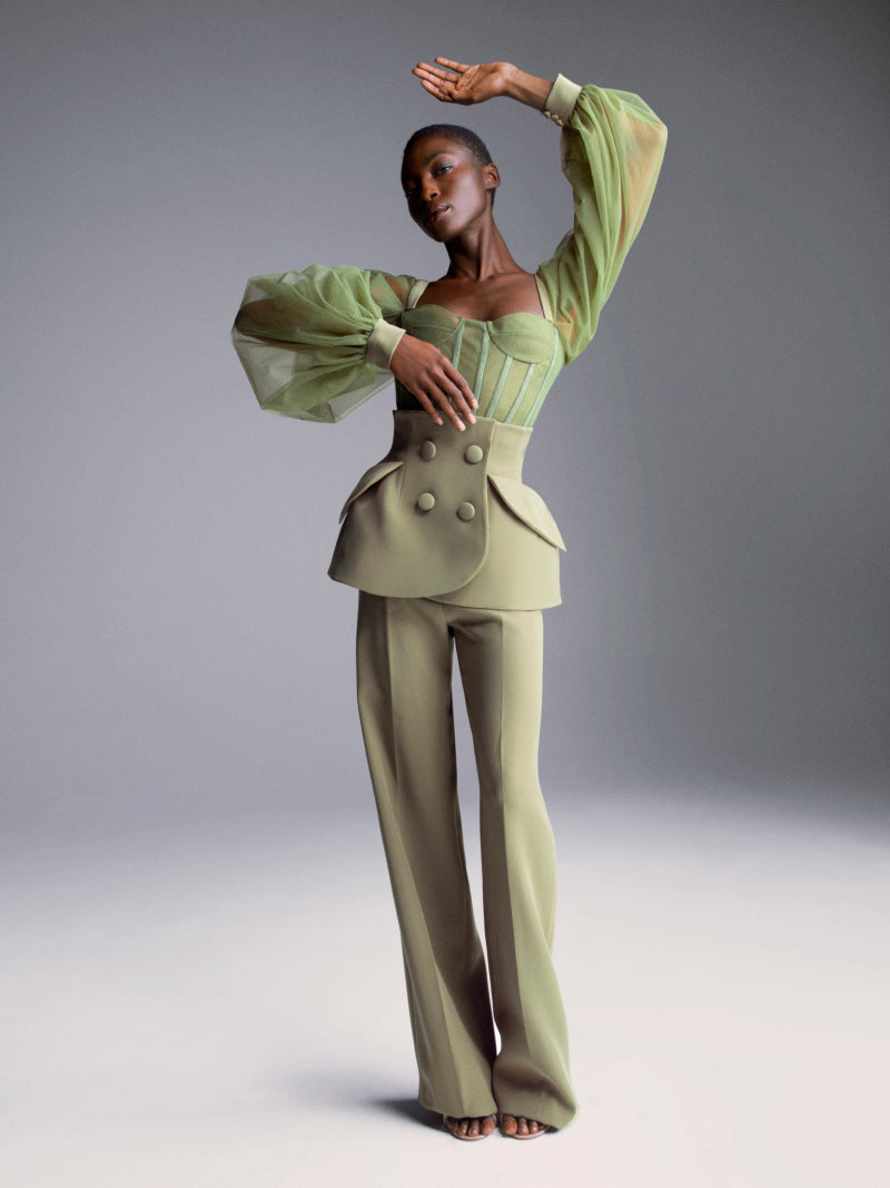 Square Neck Corseted Top and Pants