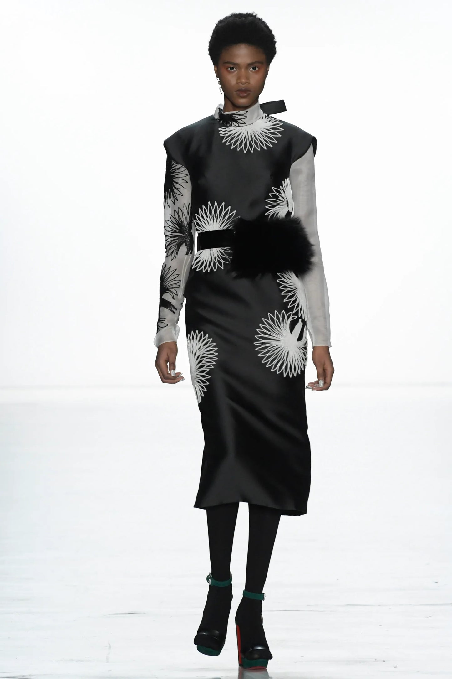 Silk Fan Barathea Dress