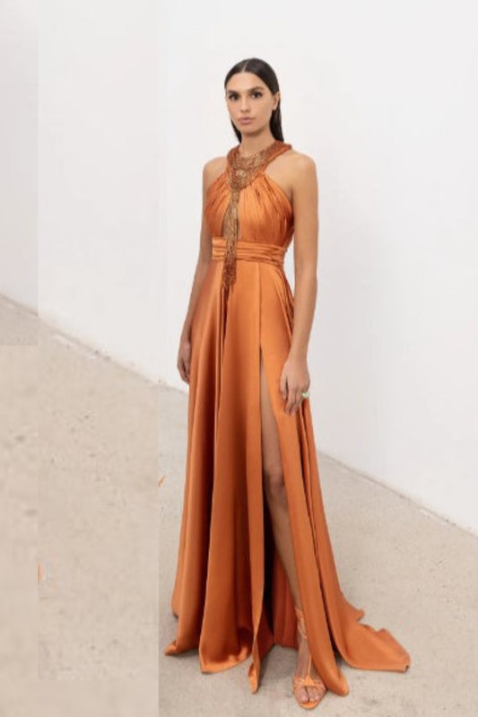 Satin Halter Gown