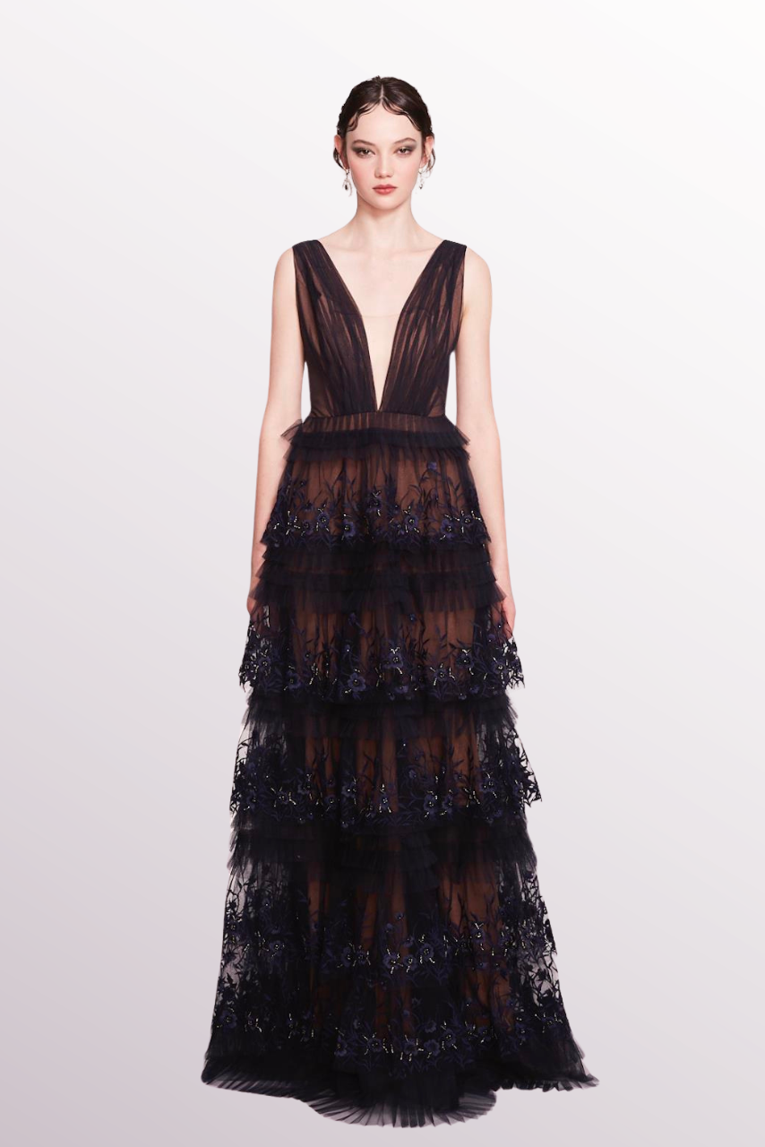 Sleeveless Tiered Tulle-Dress