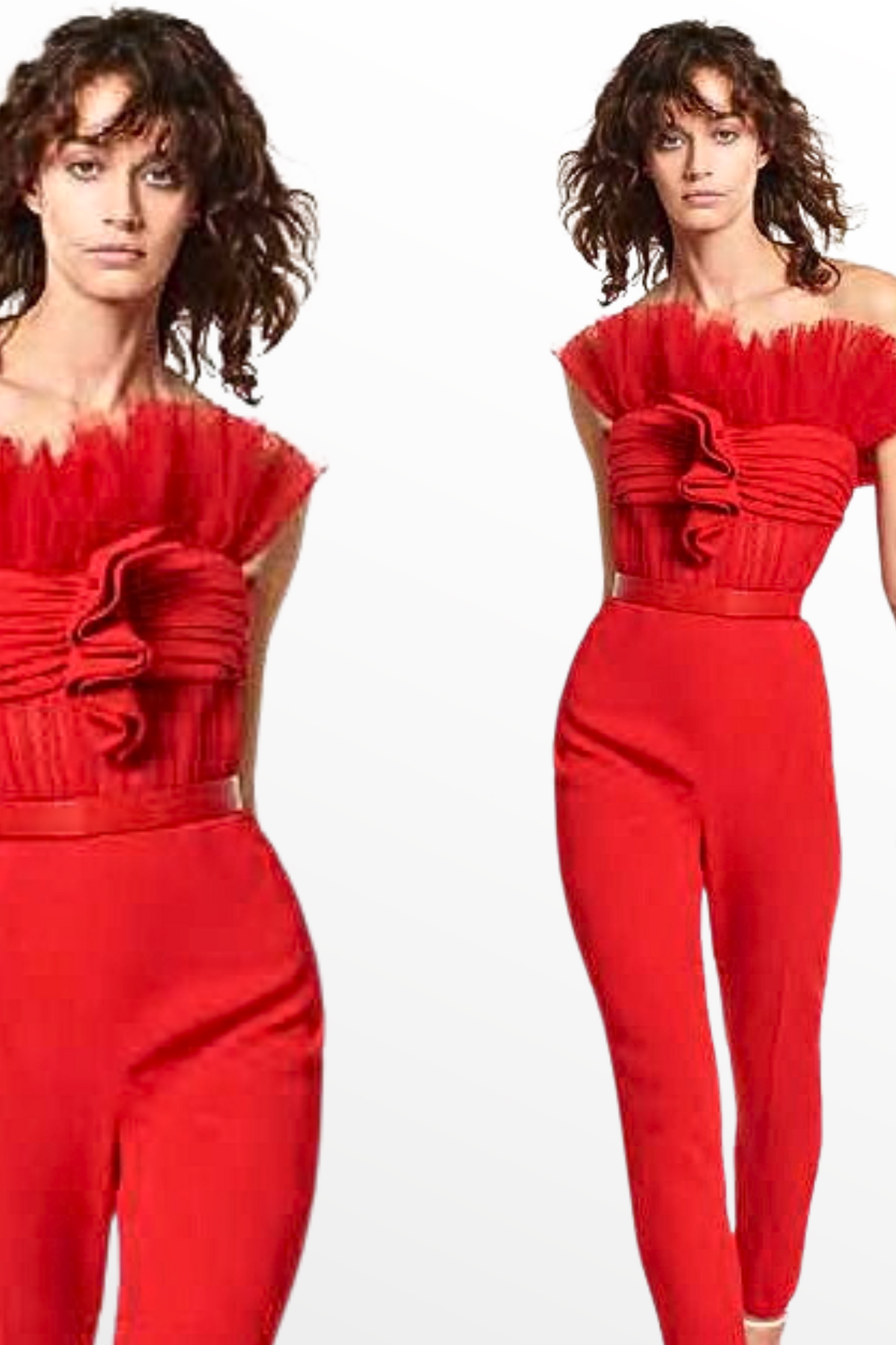 Crepe and Tulle Jumpsuit