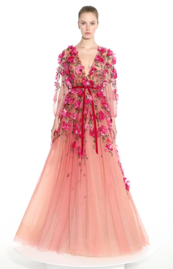 Floral Applique Ball Gown