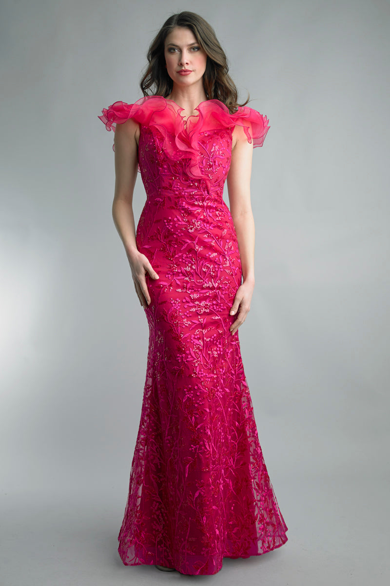 Strapless Embroidered Gown