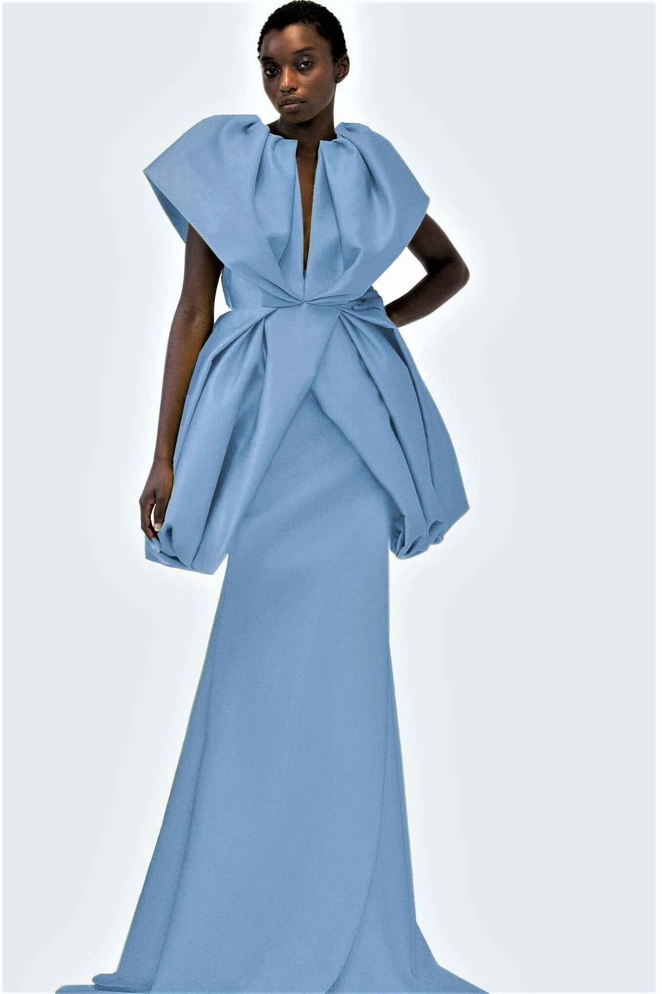 Structured Draped Long Tulip Gown