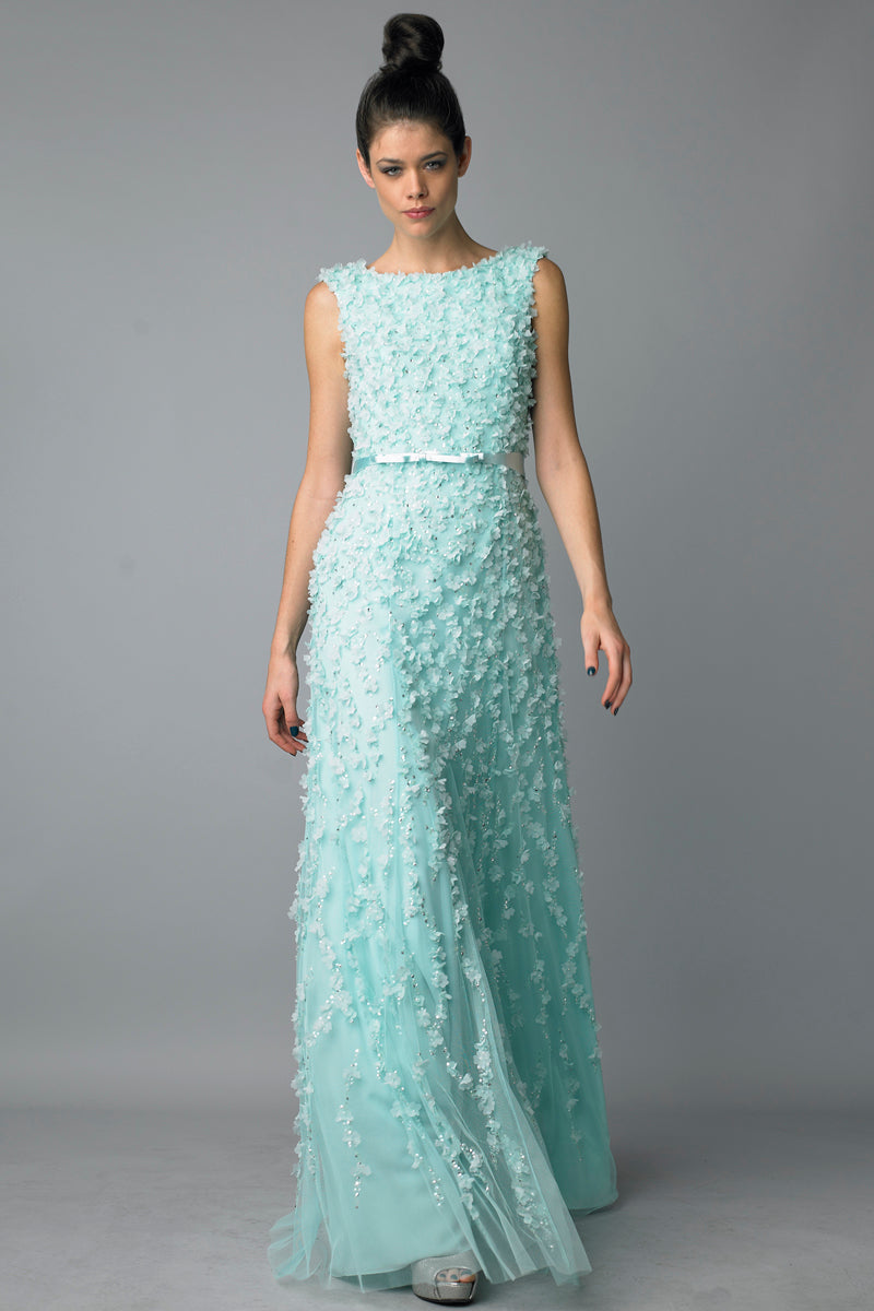 Laser Petal Applique Gown