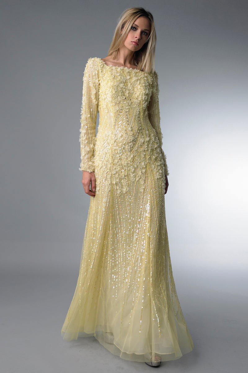 Laser Cut Floral Gown