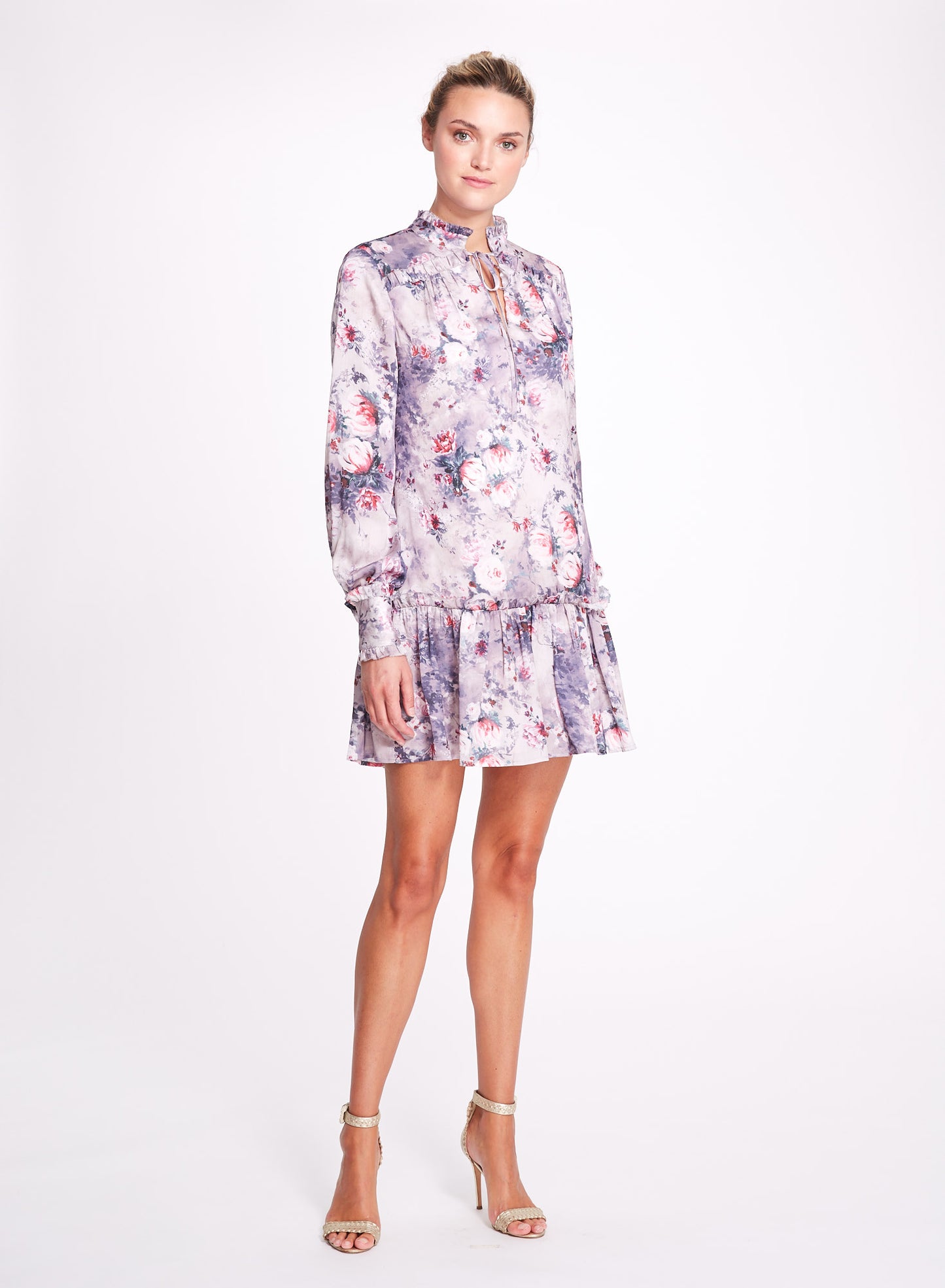 Charmeuse Printed  Mini Dress