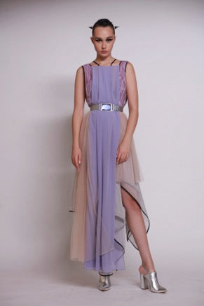 Sleeveless Color blocked Midi Dress