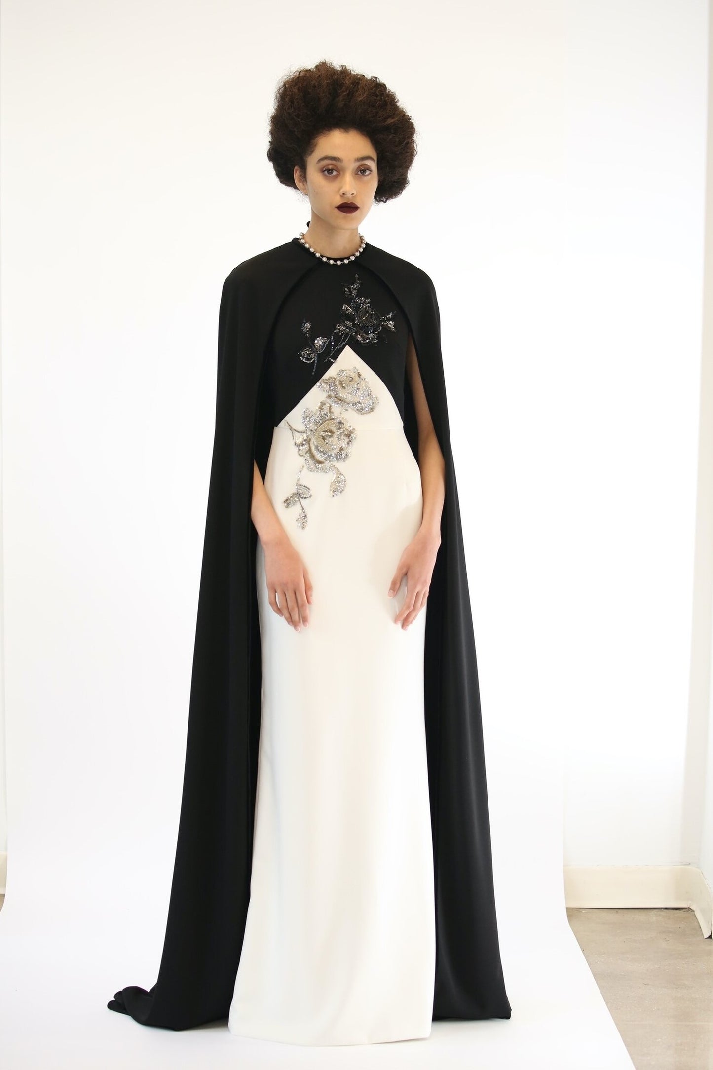 Color Block Cape Gown