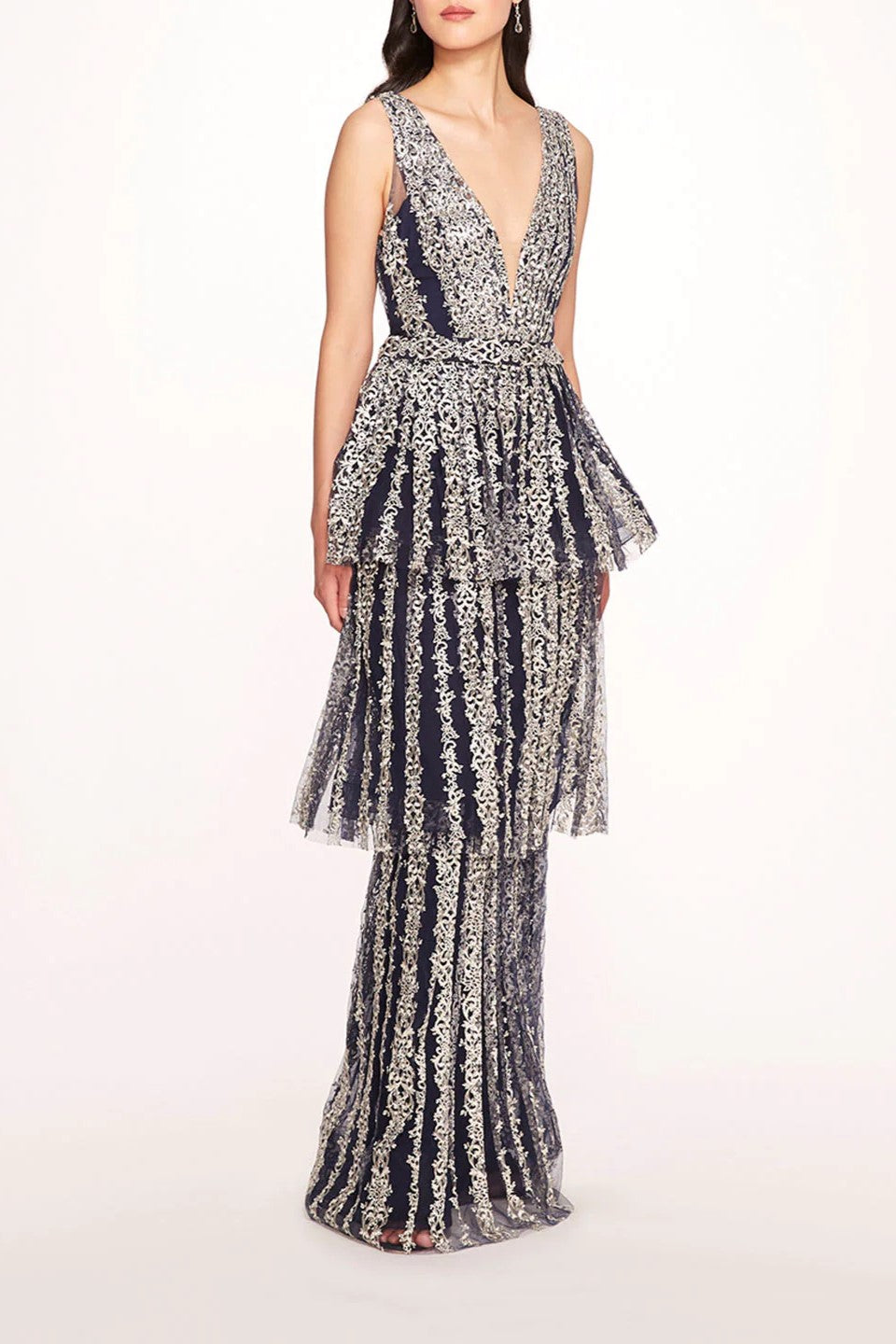 Metallic Filigree Gown