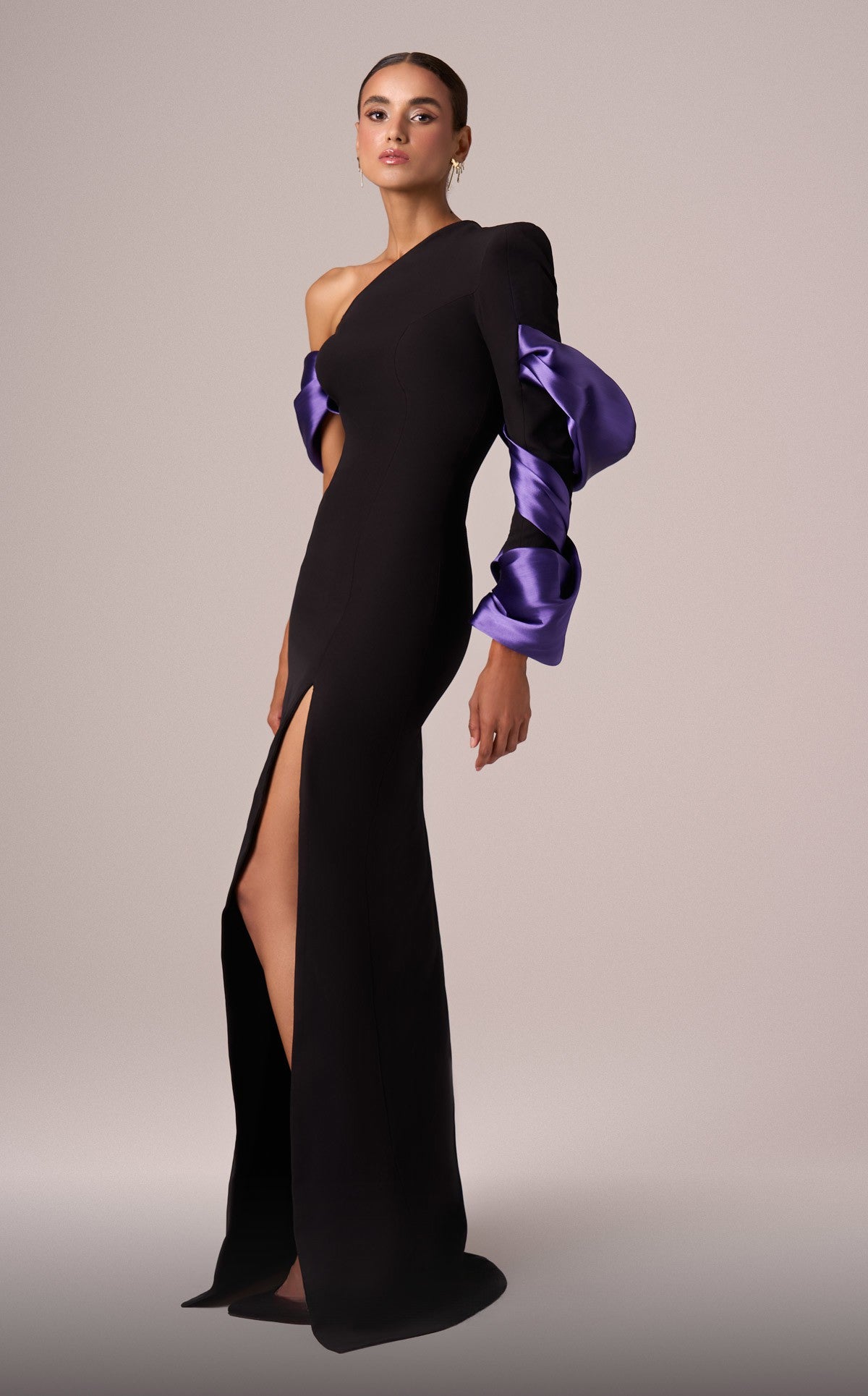 One Long Sleeved Slit Gown