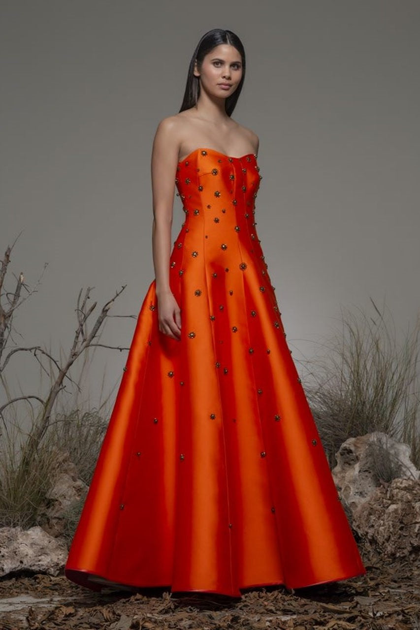 Bianze Strapless A-Line Gown