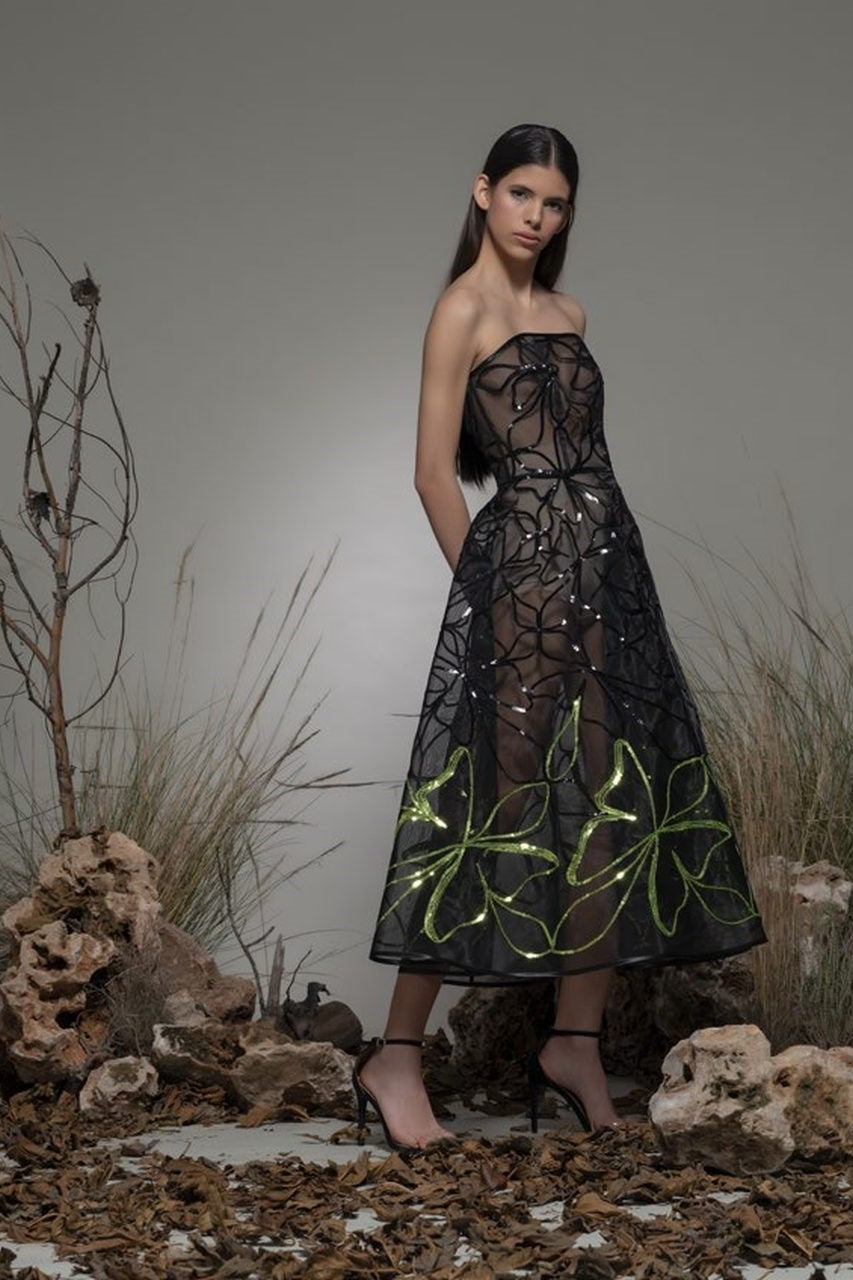 Baranello Strapless Midi Dress