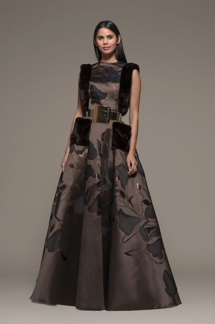 Botticino Sleeveless A-Line Gown