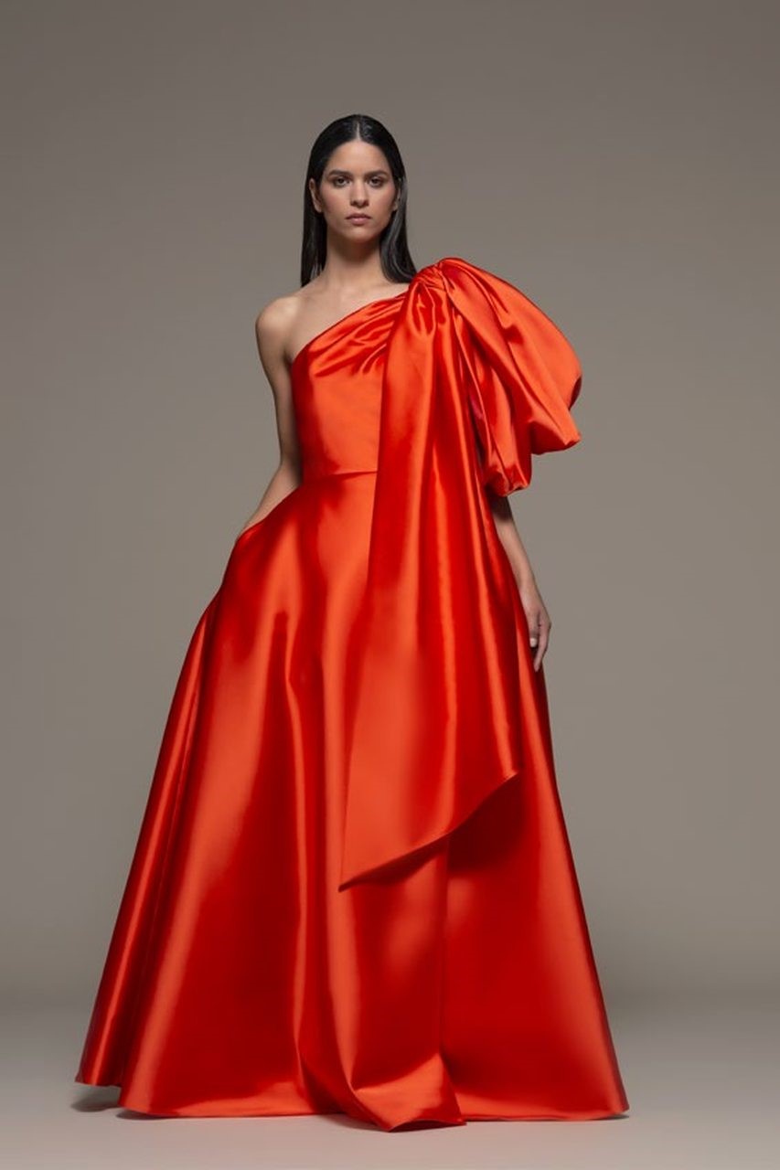 Bassano Draped Bow Gown